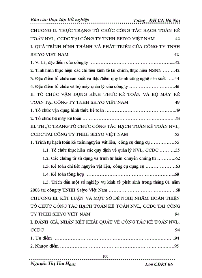 image for page Tổ chức cụng tỏc Hạch toỏn kế toỏn nguyờn vật liệu, cụng cụ dụng cụ tại cụng ty Trỏch nhiệm hữu hạn Seiyo Việt Nam