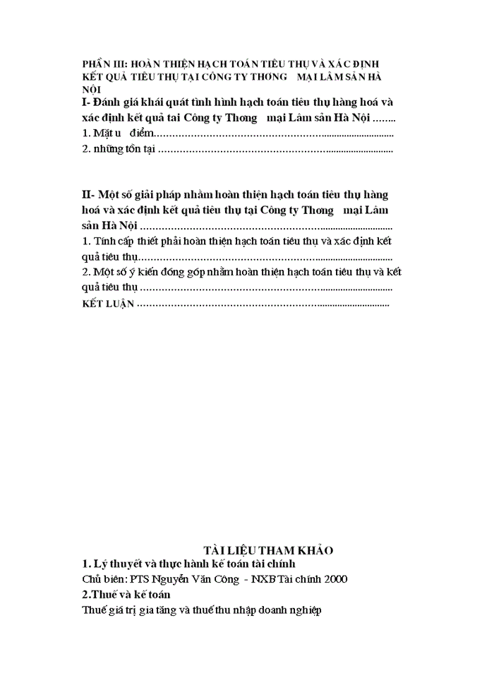 image for page Hoàn thiện hạch toán tiêu thụ hàng hoá và xác  định kết quả tiêu thụ tại Công ty Thương mại Lâm sản Hà Nội