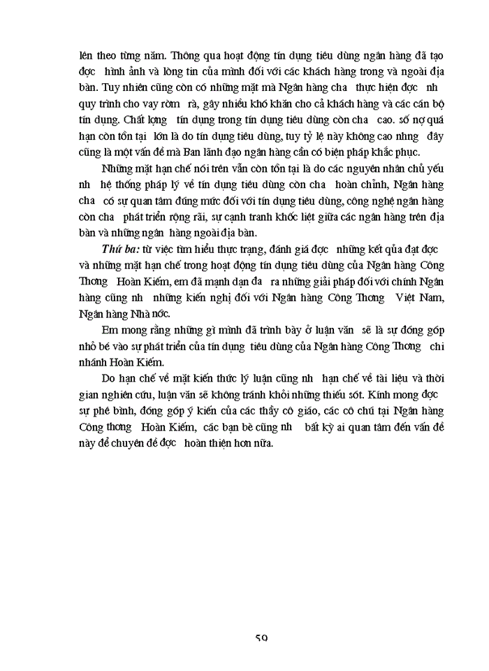 image for page Giải pháp mở rộng và nâng cao hiệu quả tín dụng tiêu dùng tại Ngân hàng Công Thương Việt Nam Chi nhánh Hoàn kiếm