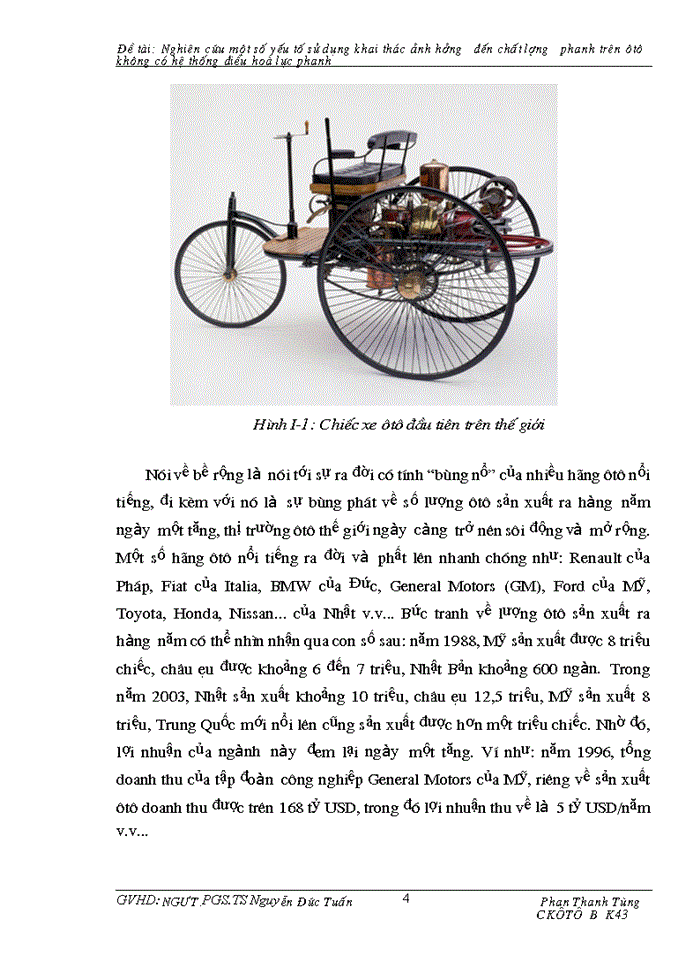 Nghiên cứu một số yếu tố sử dụng khai thác ảnh hưởng đến chất lượng phanh trên ôtô không có hệ thống điều hoà lực phanh