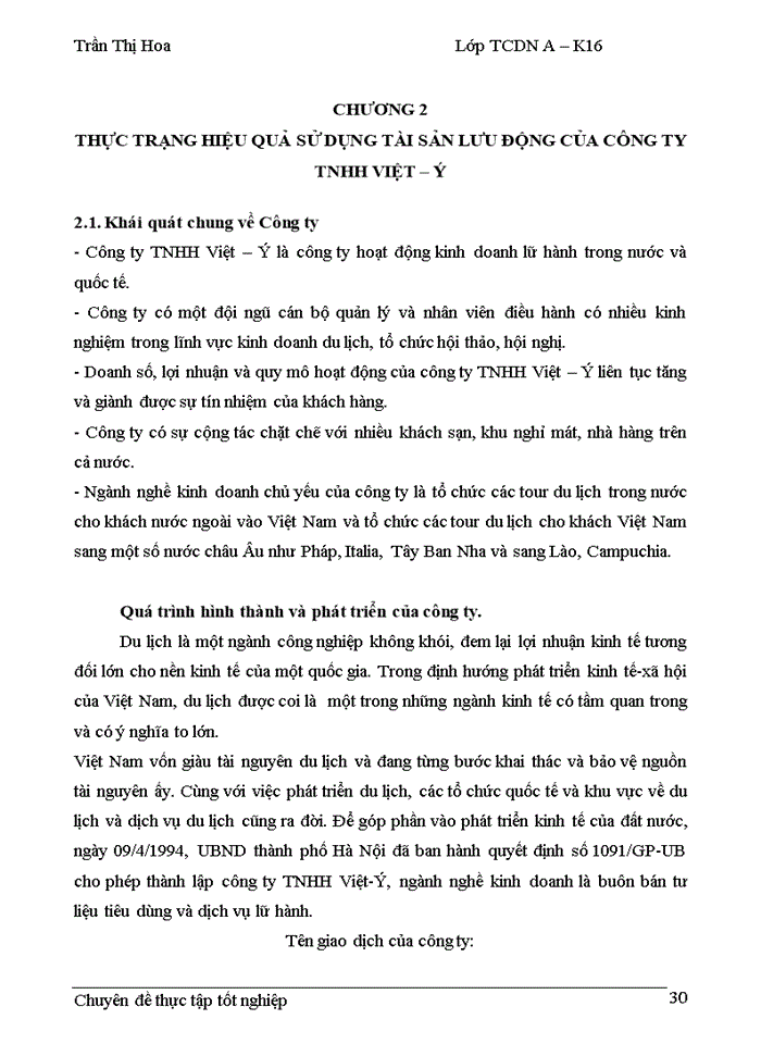 image for page Nâng cao hiệu quả sử dụng tài sản lưu động tại công ty TNHH Việt – Ý