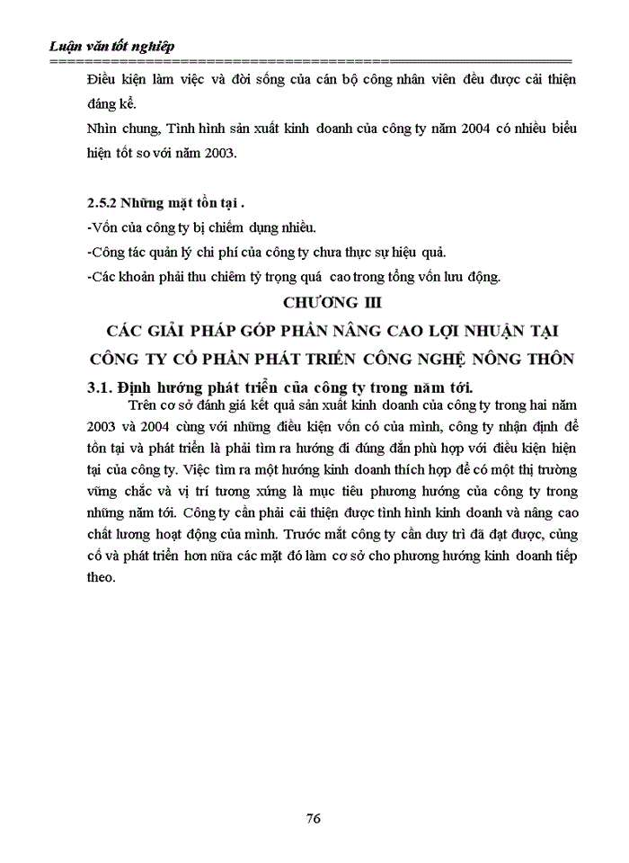 image for page Lợi nhuận và các giải pháp góp phần tăng lợi nhuận tại Công ty cổ phần phát triển công nghệ nông thôn