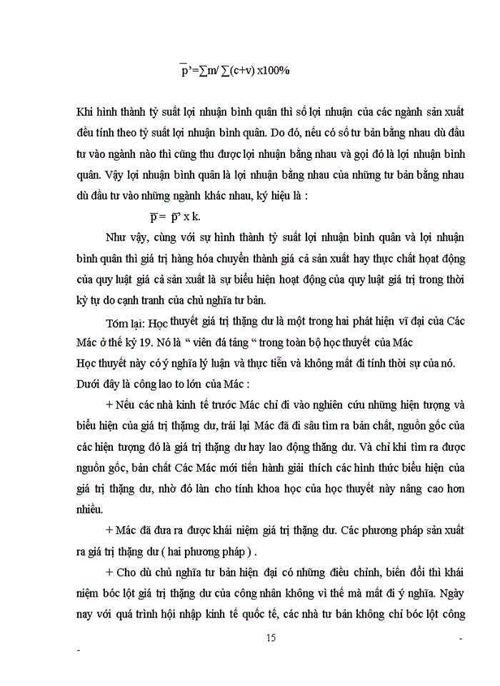 image for page Phân tích học thuyết giá trị thặng dư của C.Mác và chứng minh nó là hòn đá tảng to lớn nhất trong toàn bộ học thuyết kinh tế của C.Mác