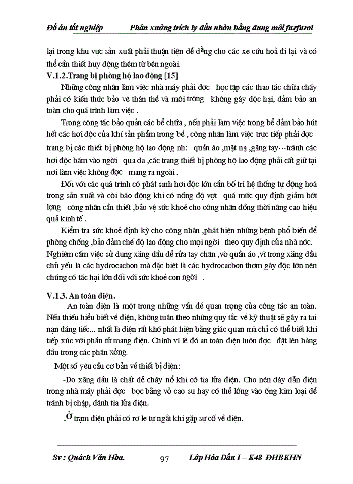 image for page thiết kế phân xưởng trích ly sản xuất dầu nhờn bằng dung môi furfurol năng suất 450.000 tấn/năm