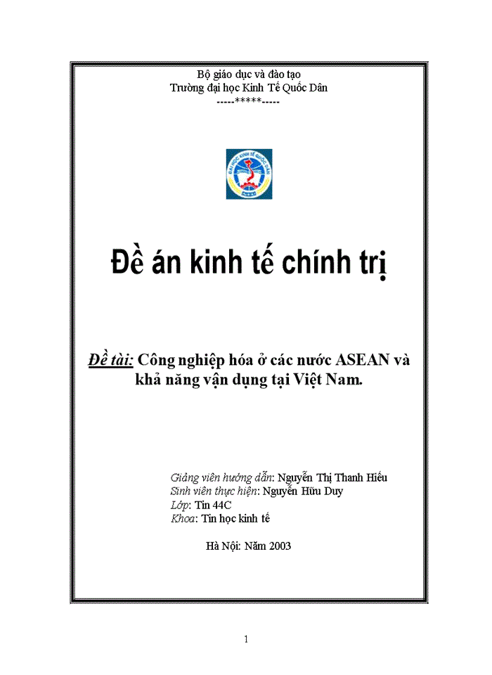 image for page Công nghiệp hóa ở các nước ASEAN và khả năng vận dụng tại Việt Nam