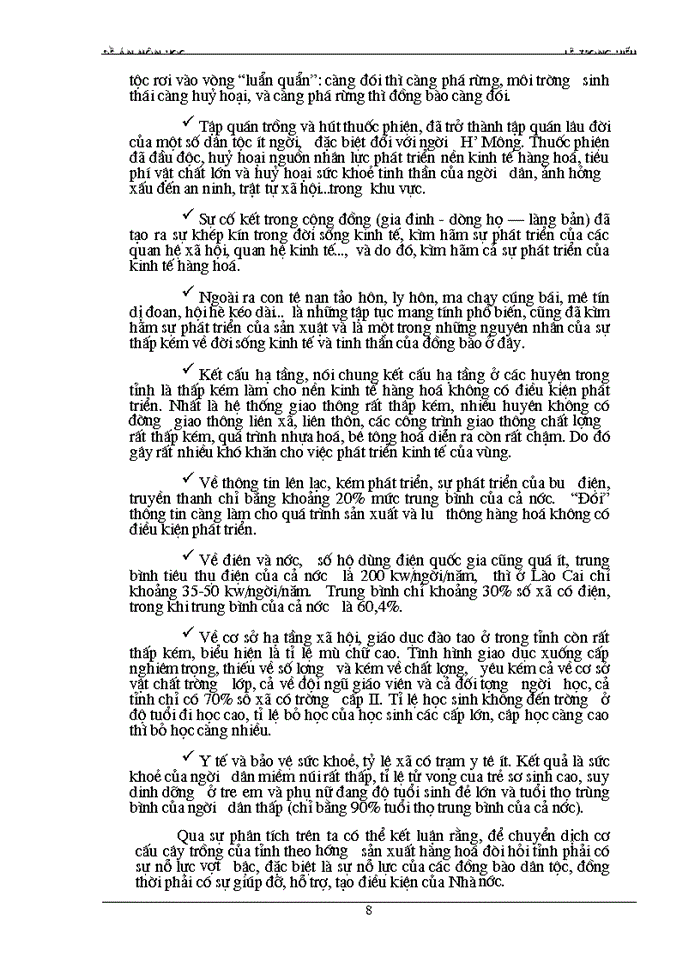 image for page Những vấn đề về định hướng chuyển dịch cơ cấu cây trồng theo hướng sản xuất hàng hoá của tỉnh Lào Cai trong một số năm tới