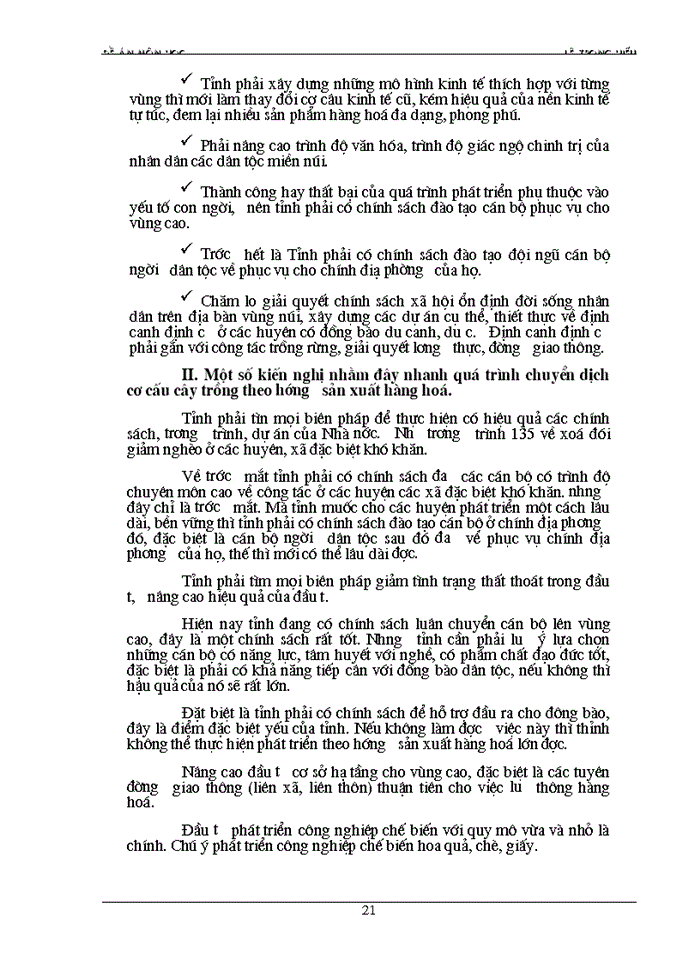 image for page Những vấn đề về định hướng chuyển dịch cơ cấu cây trồng theo hướng sản xuất hàng hoá của tỉnh Lào Cai trong một số năm tới