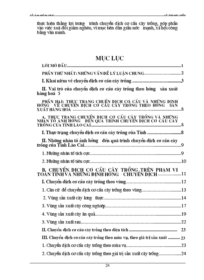 image for page Những vấn đề về định hướng chuyển dịch cơ cấu cây trồng theo hướng sản xuất hàng hoá của tỉnh Lào Cai trong một số năm tới