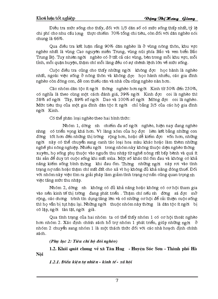 image for page Công tác xoá đói giảm nghèo và các vấn đề môi trường liên quan tại xã Tân Hưng, huyện Sóc Sơn, Thành phố Hà Nội