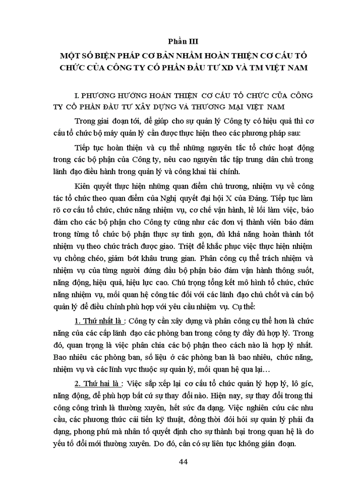image for page Hoàn thiện cơ cấu tổ chức tại Công ty cổ phần đầu tư xây dựng và thương mại Việt Nam