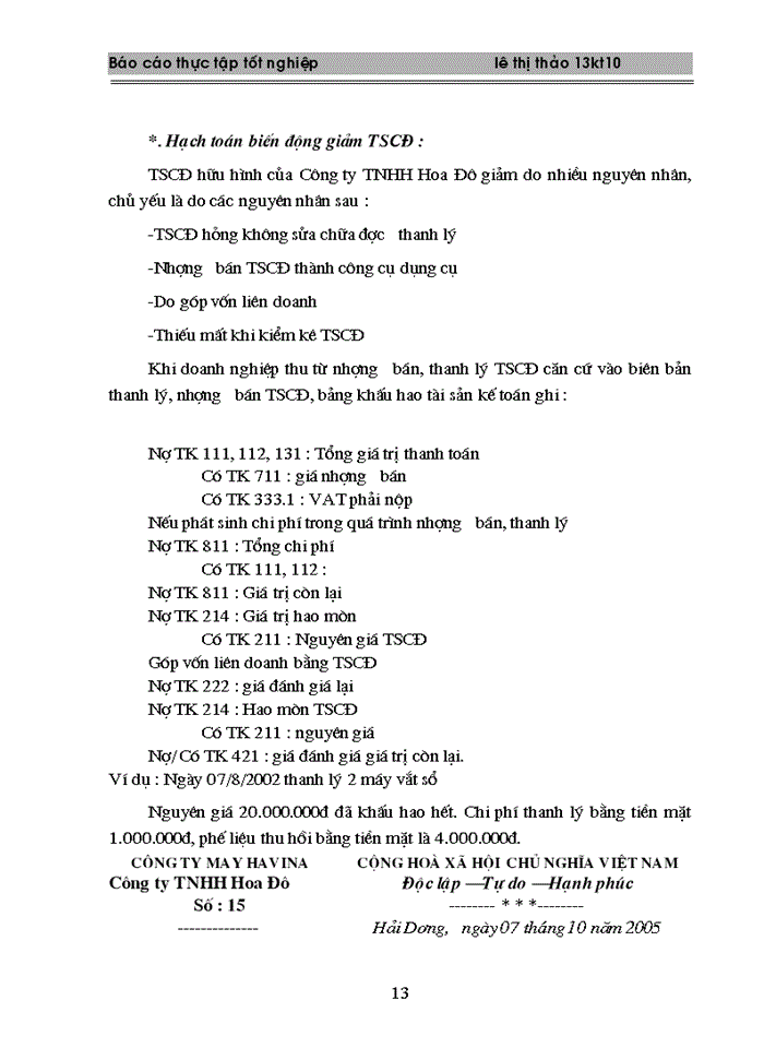 image for page Hoàn thiện công tác hạch toán kế toán tại Công ty TNHH Hoa Đô