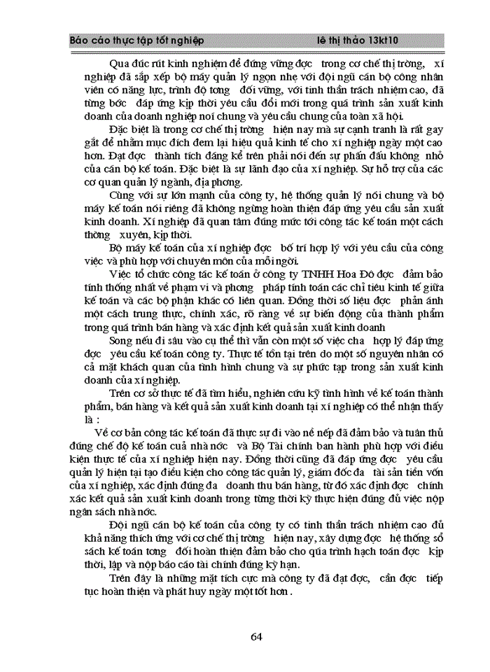 image for page Hoàn thiện công tác hạch toán kế toán tại Công ty TNHH Hoa Đô