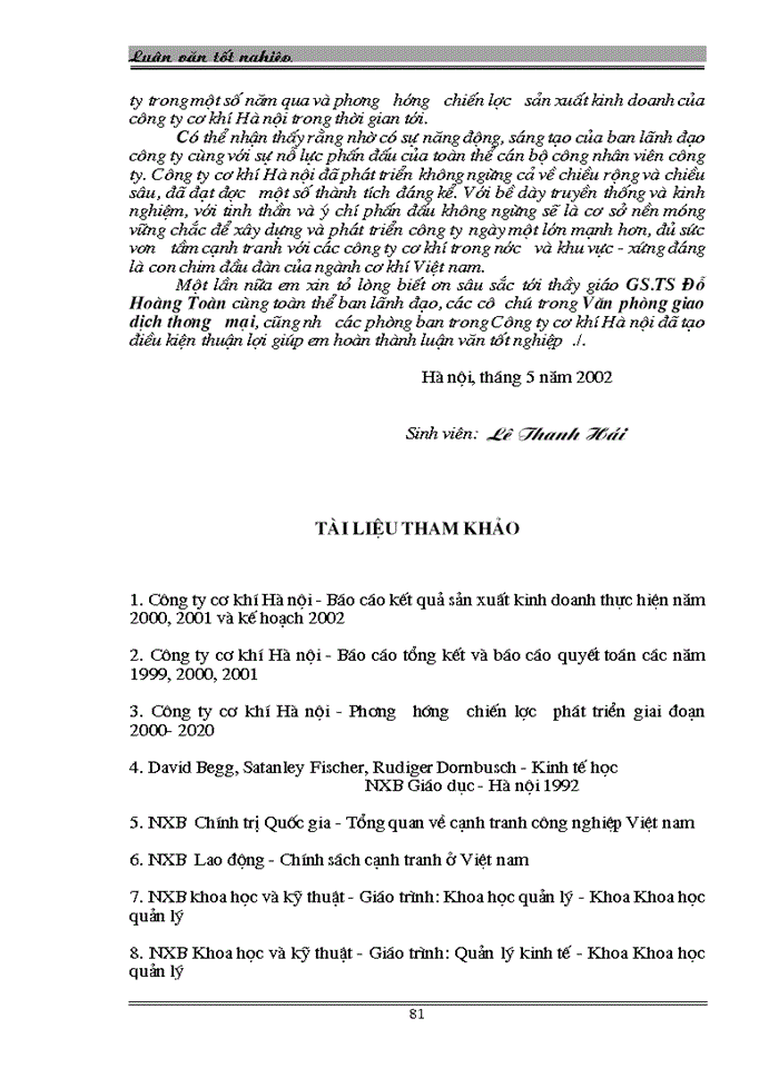 image for page Một số giải pháp nhằm góp phần nâng cao khả năng cạnh tranh của Công ty Cơ khí Hà nội