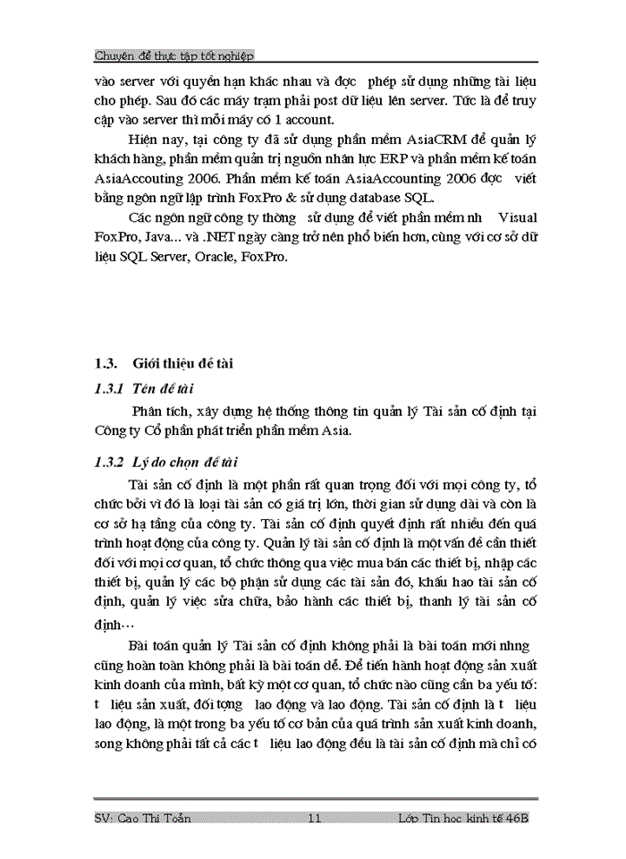 image for page Phân tích, thiết kế phần mềm quản lý Tài sản cố định tại công ty