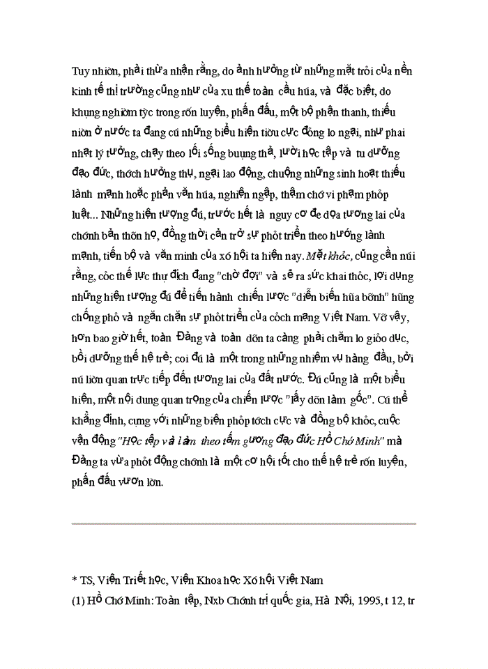 image for page Tư tưởng Hồ Chí Minh về bồi dưỡng thế hệ cách mạng cho đời sau