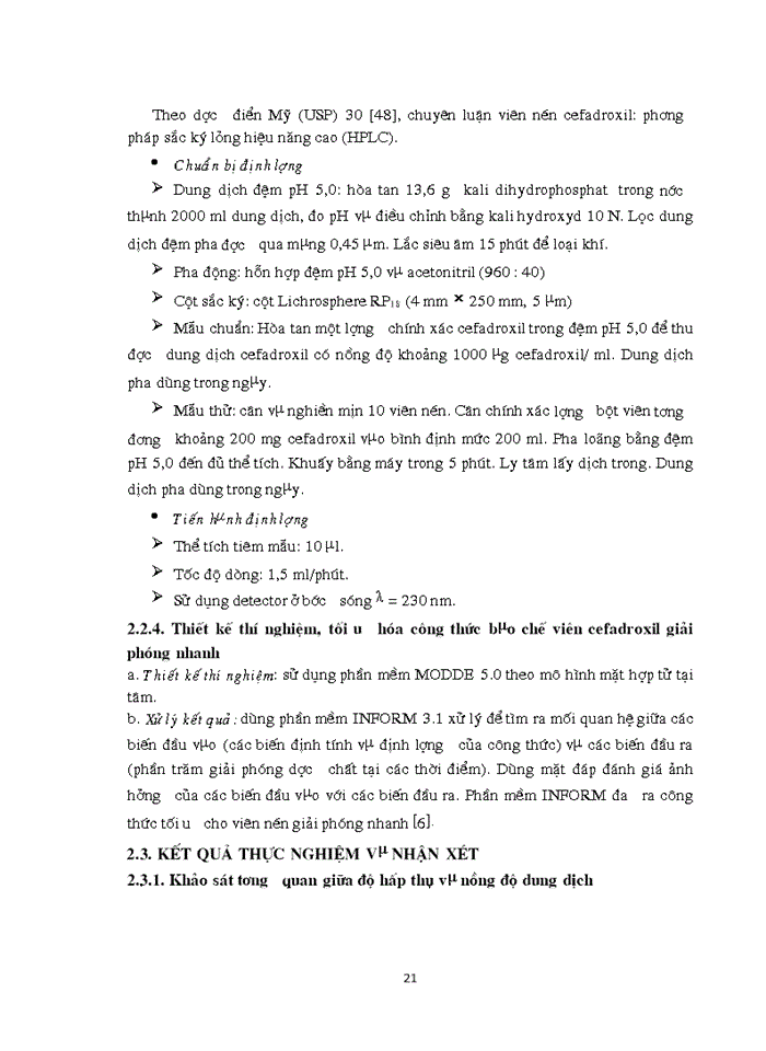 image for page Nghiên cứu bào chế viên nén cefadroxil giải phóng nhanh bằng phương pháp dập viên qua tạo hạt ướt