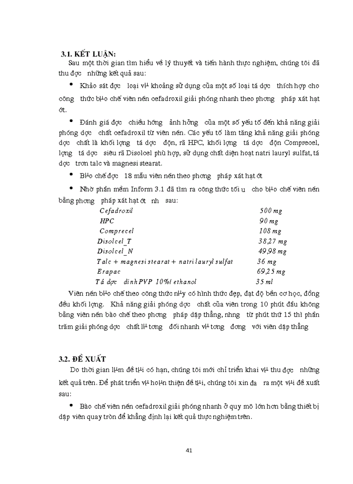 image for page Nghiên cứu bào chế viên nén cefadroxil giải phóng nhanh bằng phương pháp dập viên qua tạo hạt ướt