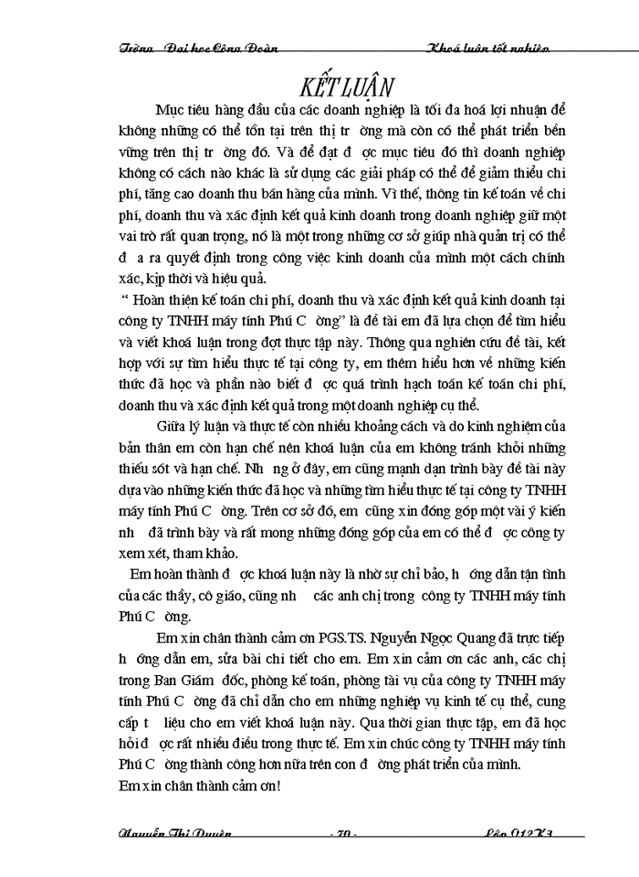 image for page Hoàn thiện công tác kế toán chi phí, doanh thu, và xác định kết quả tiêu thụ tại công ty trách nhiệm hữu hạn máy tính Phú Cường