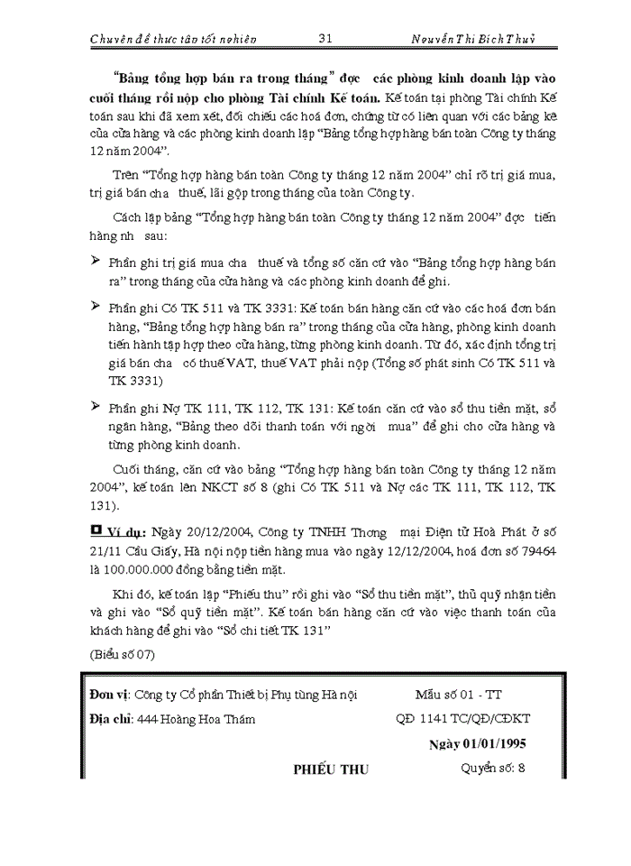image for page Hoàn thiện kế toán bán hàng và xác định kết quả bán hàng tại Công ty Cổ phần Thiết bị Phụ tùng Hà nội