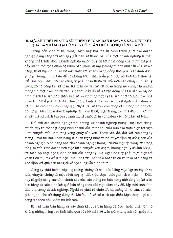 image for page Hoàn thiện kế toán bán hàng và xác định kết quả bán hàng tại Công ty Cổ phần Thiết bị Phụ tùng Hà nội