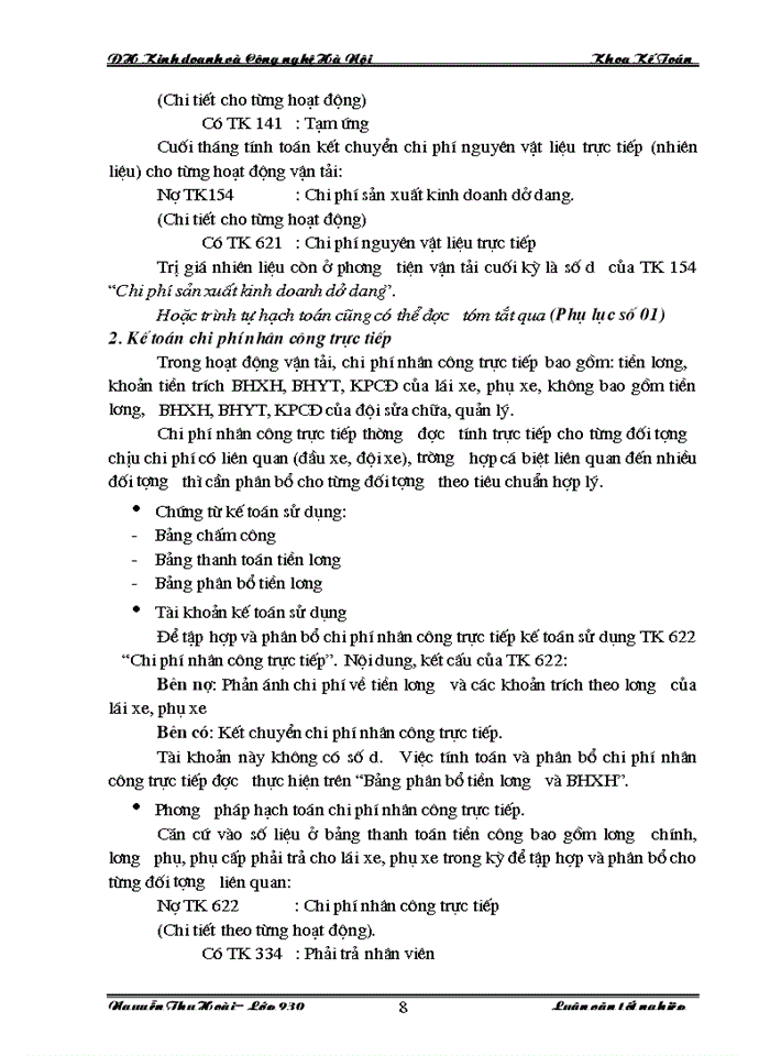 image for page Hoàn thiện công tác hạch toán kế toán chi phí sản xuất và tính giá thành sản phẩm dịch vụ vận tải tại Công ty  Cổ phần Vận tải và Thương mại - Vitranimex