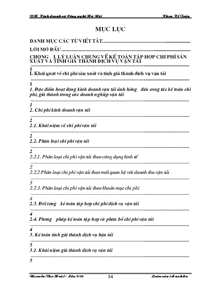 image for page Hoàn thiện công tác hạch toán kế toán chi phí sản xuất và tính giá thành sản phẩm dịch vụ vận tải tại Công ty  Cổ phần Vận tải và Thương mại - Vitranimex