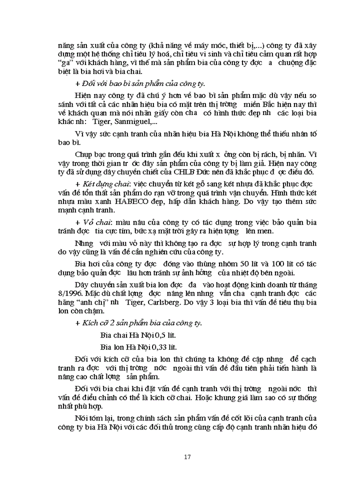 image for page Chiến lược marketing -mix cho cạnh tranh nhãn hiệu của công ty bia hà nội
