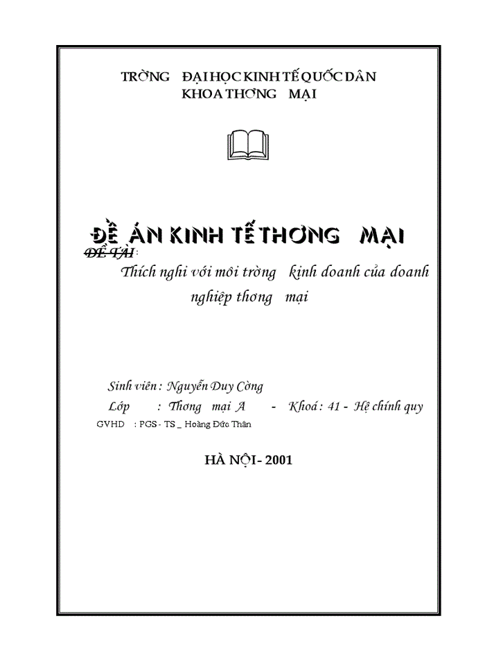 image for page Thích nghi với môi trường kinh doanh của doanh nghiệp thương mại