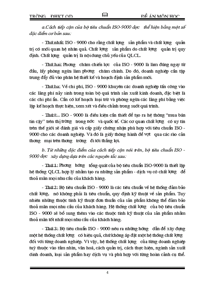 Hệ thống QLCL theo tiêu chuân ISO - 9000 và việc áp dụng nó vào trong các doanh nghiệp Việt Nam