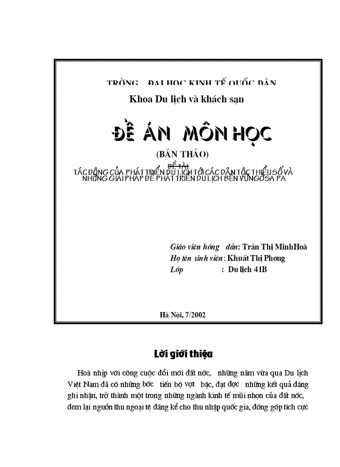 image for page Tác động của phát triển du lịch tới các dân tộc thiểu số và những giải pháp để phát triển du lịch bền vữngở sa pa