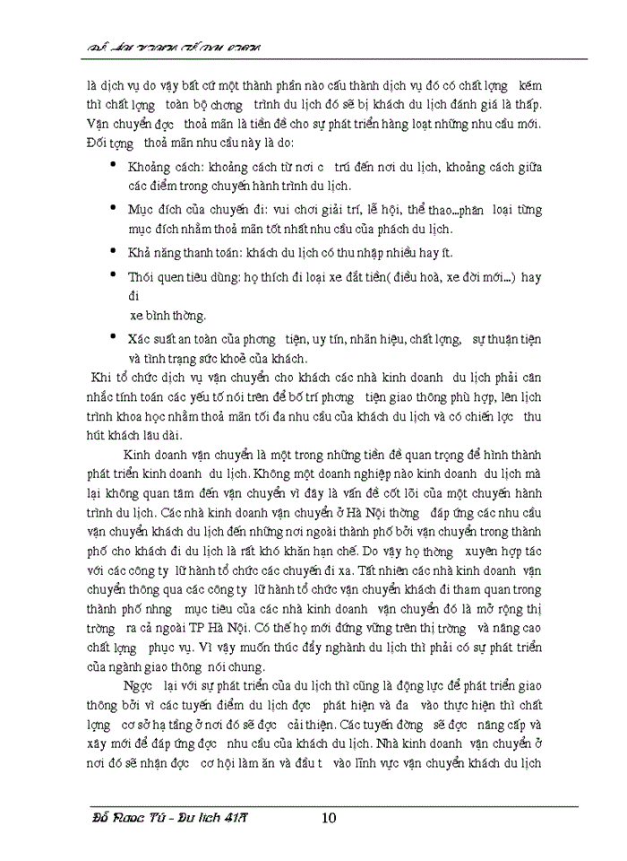 image for page Mối quan hệ giữa kinh doanh  du lịch và kinh doanh  dịch vụ vận tải ở Hà Nội