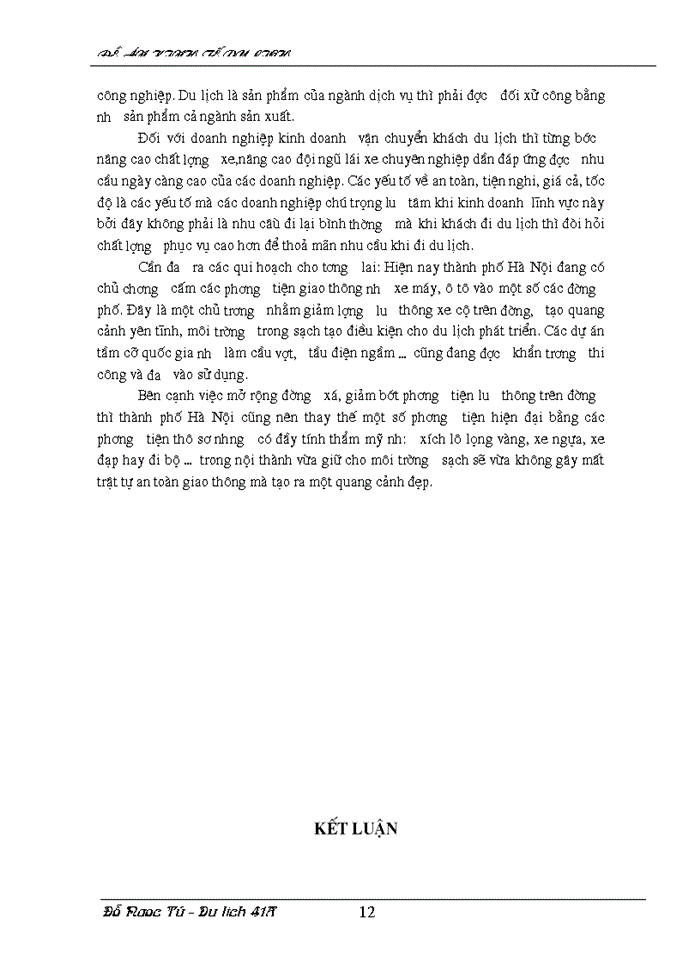 image for page Mối quan hệ giữa kinh doanh  du lịch và kinh doanh  dịch vụ vận tải ở Hà Nội
