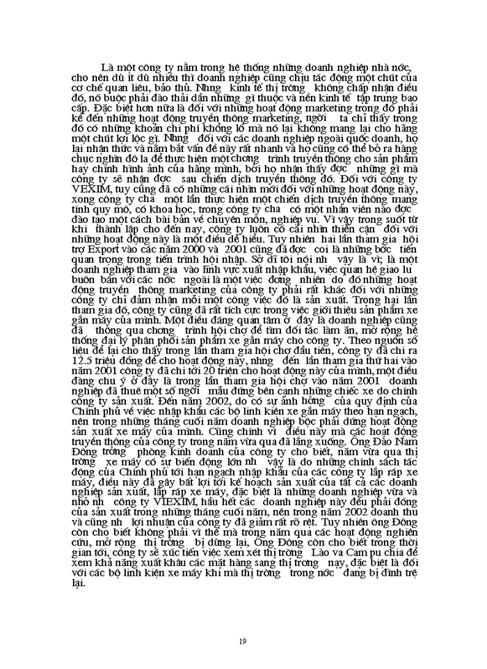 image for page Thực trạng và giải pháp cho hoạt động xúc tiến hỗn hợp nhằm nâng cao hiệu quả sản xuất kinh doanh của công ty Phát triển XNK và đầu tư (VIEXIM).