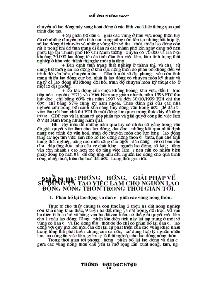 image for page Thực trạng, giải pháp giải quyết việc làm cho lao động nông thôn Việt Nam