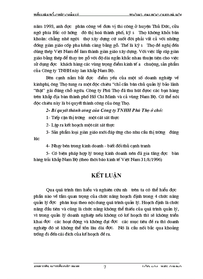 image for page Chức năng hoạch định và vận dụng trong quản lý doanh nghiệp Việt Nam