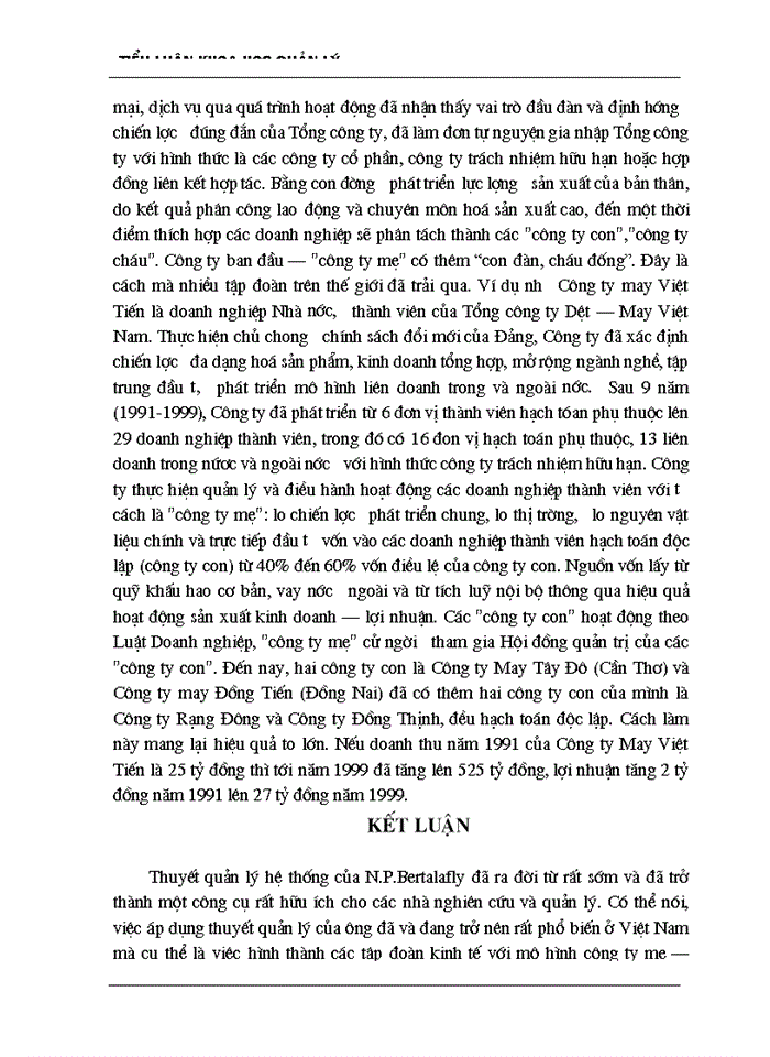 image for page Thuyết quản lý hệ thống của N.P.Bertalafly và sự vận dụng ở các doanh nghiệp Việt Nam
