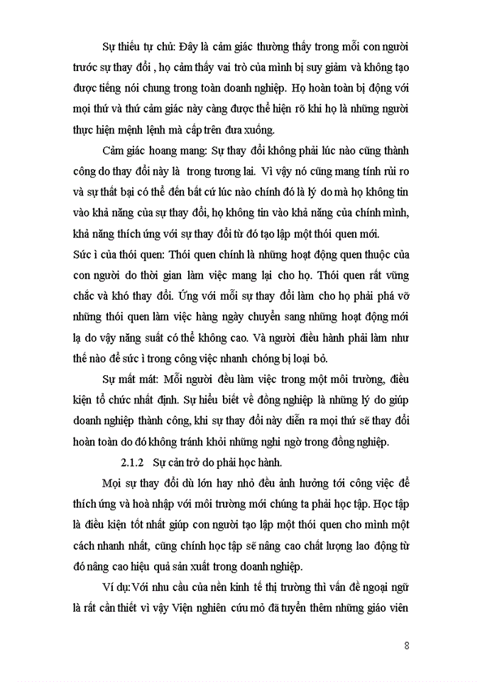 image for page Ảnh hưởng của sự thay đổi ở từng cá nhân đến sự thay đổi trong quản lý và kinh doanh của doanh nghiệp