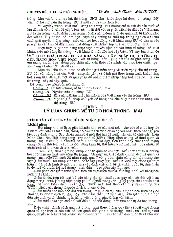 image for page Tự do hoá trong eu và khả năng thâm nhập thị trường eu của hàng hoá việt nam