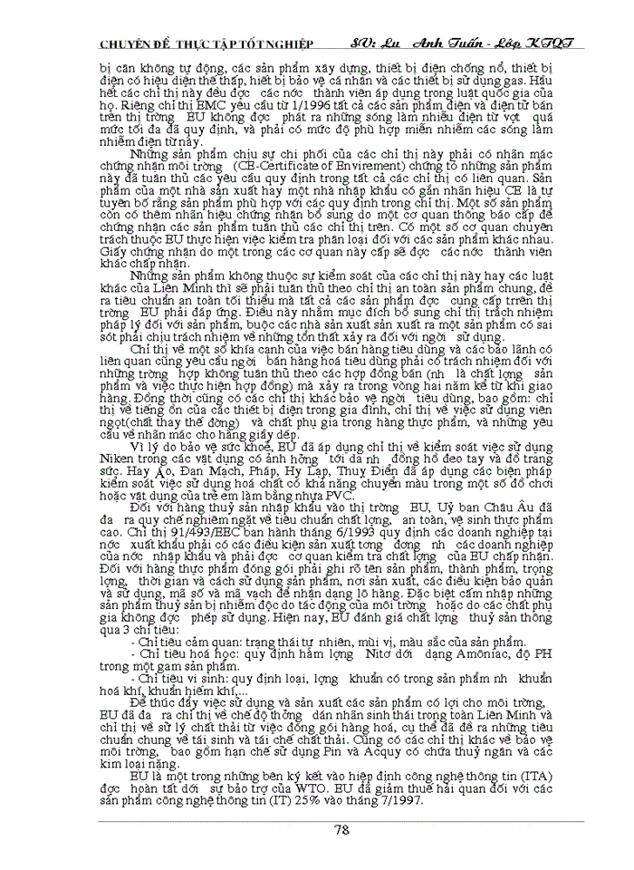 image for page Tự do hoá trong eu và khả năng thâm nhập thị trường eu của hàng hoá việt nam