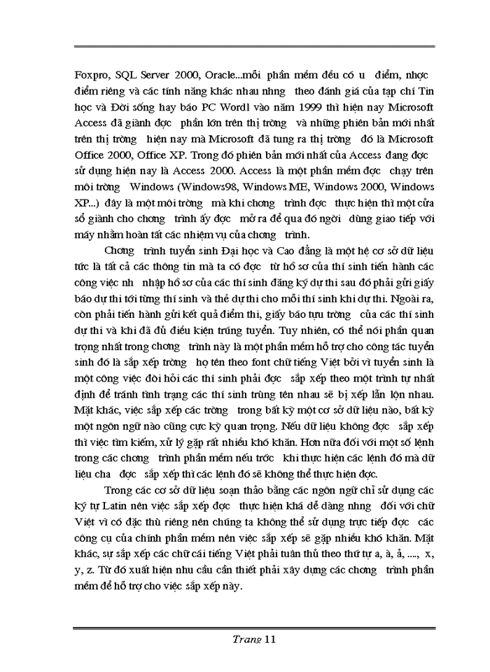 image for page Thiết kế và xây dựng phần mềm sắp xếp tiếng việt theo trường họ tên hỗ trợ cho việc tuyển sinh Đại học – Cao đẳng