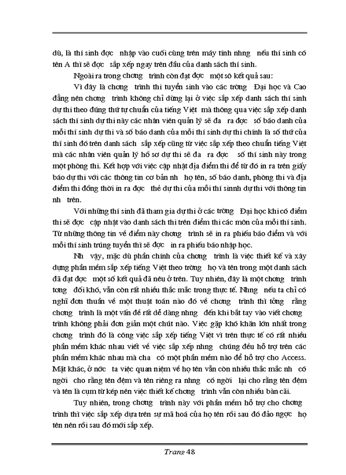 image for page Thiết kế và xây dựng phần mềm sắp xếp tiếng việt theo trường họ tên hỗ trợ cho việc tuyển sinh Đại học – Cao đẳng