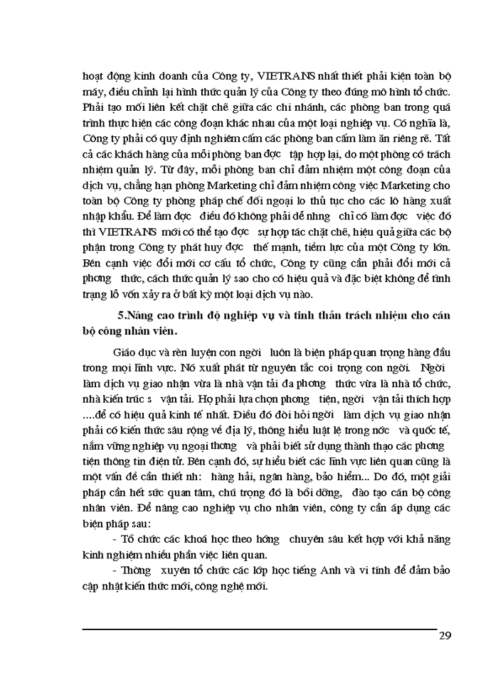 image for page Tình hình hoạt động kinh doanh dịch vụ giao nhận kho vận tại Vietrans
