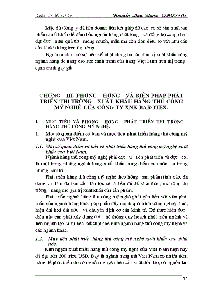 image for page Một số biện pháp phát triển thị trường xuất khẩu hàng thủ công mỹ nghệ tại Công ty XNK BAROTEX
