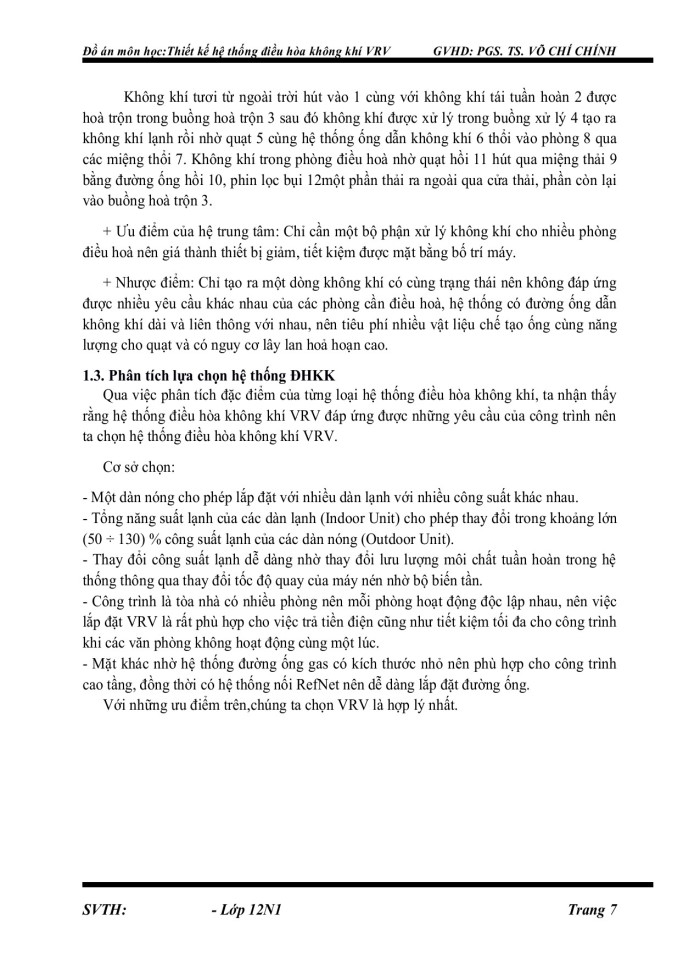 image for page Đồ ánthiết kế hệ thống điều hòa không khí VRV cấp gió tươi gián tiếp của Công ty Điện tử HANEL