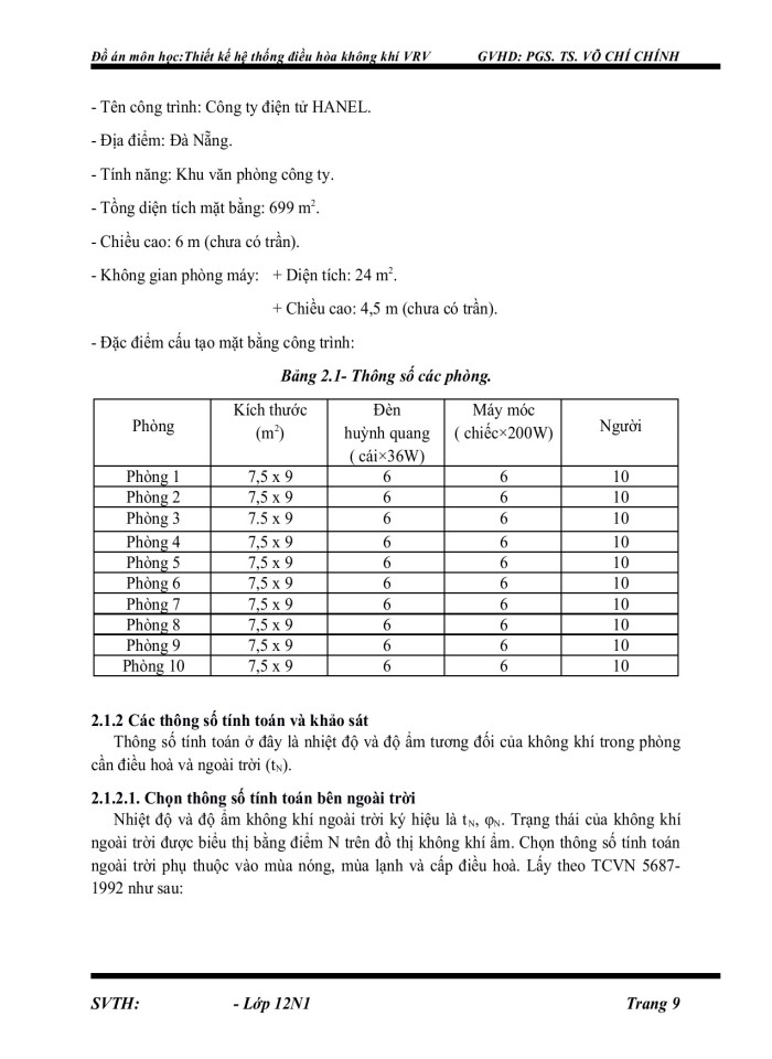 image for page Đồ ánthiết kế hệ thống điều hòa không khí VRV cấp gió tươi gián tiếp của Công ty Điện tử HANEL