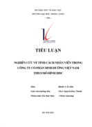 Nghiên cứu về tính cách nhân viên trong công ty cổ phần dinh dưỡng việt nam theo mô hình DISC