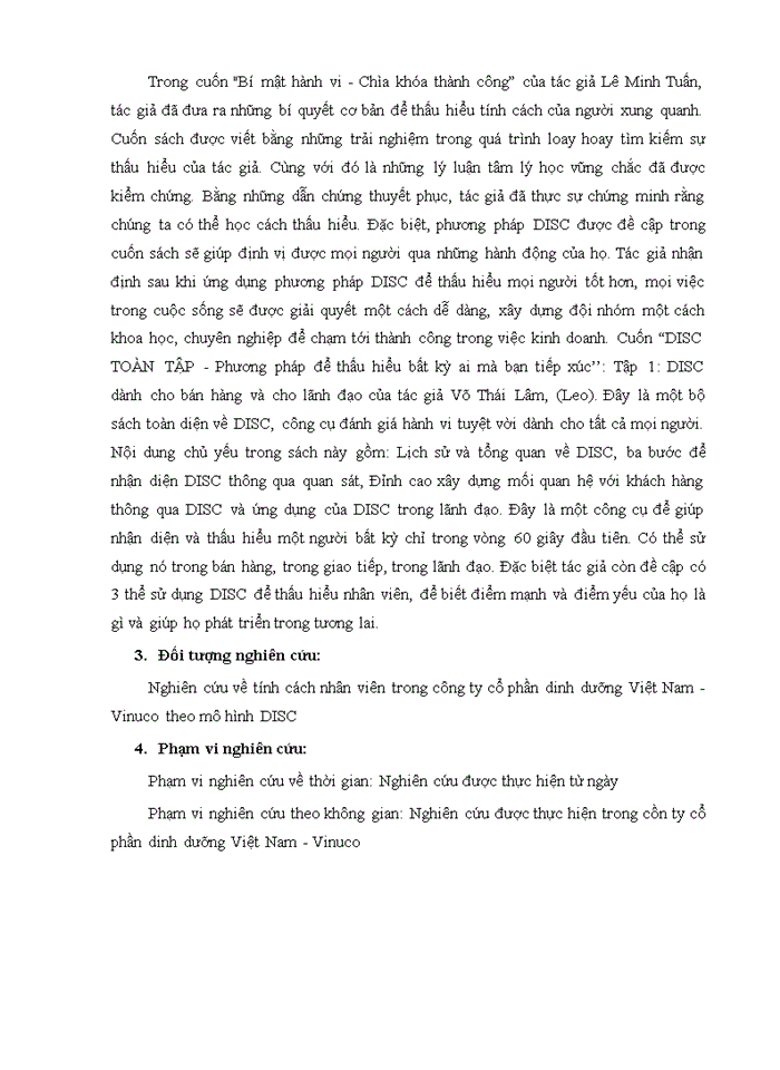 image for page Nghiên cứu về tính cách nhân viên trong công ty cổ phần dinh dưỡng việt nam theo mô hình DISC