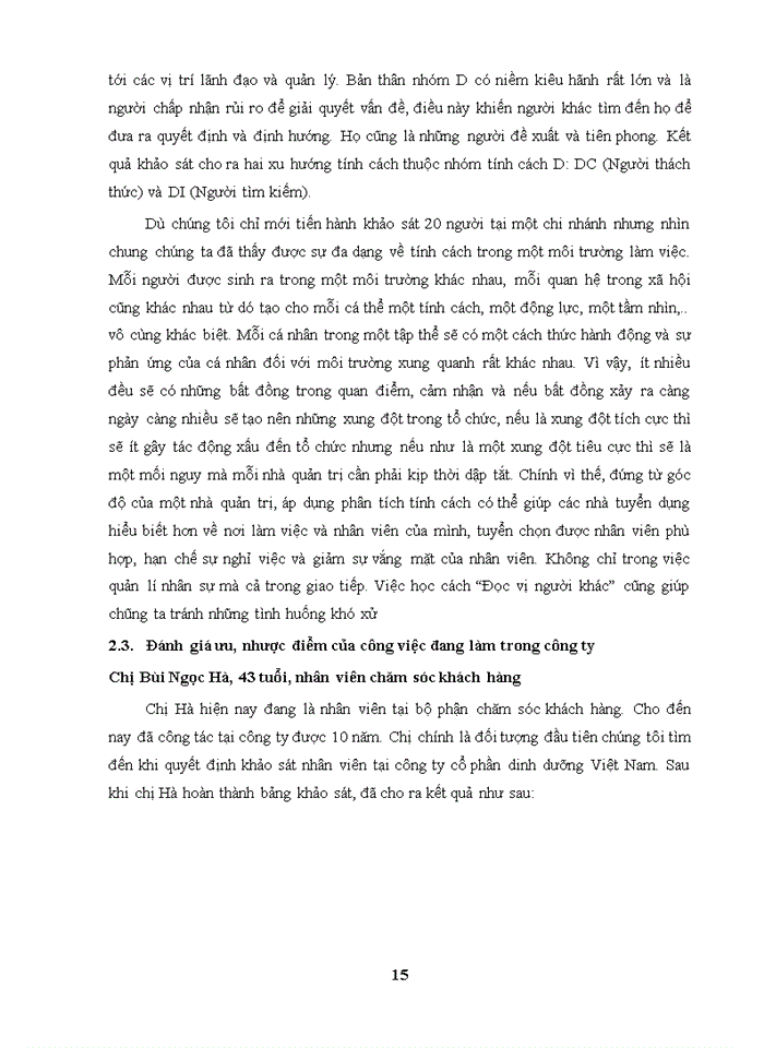 image for page Nghiên cứu về tính cách nhân viên trong công ty cổ phần dinh dưỡng việt nam theo mô hình DISC