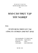 Tuyển dụng nhân lực tại công ty cổ phần anh ngữ Apax