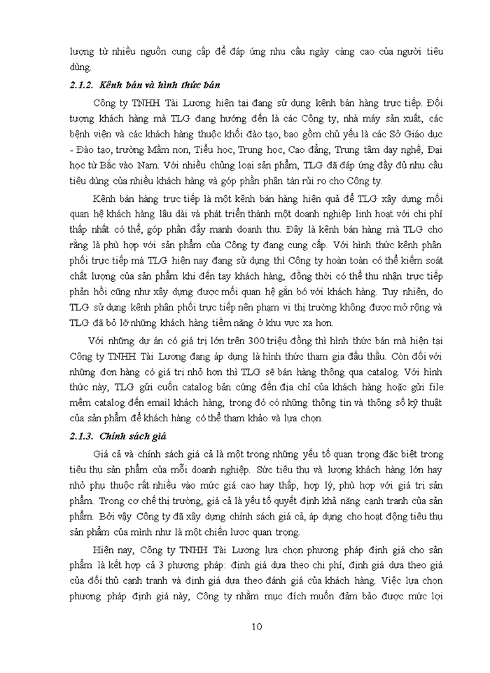 image for page Hoạt động bán hàng tại Công ty Trách nhiệm hữu hạn Tài Lương